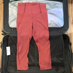 Lululemon Align Crop 21’’ Mesh Panel Leggings Size 4 Red Merlot Rare